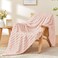 BEDELITE Pink Throw Blanket for Couch Super Soft Lightweight 3D Checkered Fluffy Fuzzy Fleece Blanket Luxurious Plush Cozy Summer Blanket for Home Room Decor Gift for Women 50x60 inches