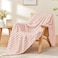 BEDELITE Pink Throw Blanket for Couch Super Soft Lightweight 3D Checkered Fluffy Fuzzy Fleece Blanket Luxurious Plush Cozy Summer Blanket for Home Room Decor Gift for Women 50x60 inches