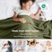 Bedsure GentleSoft 100 Cotton Large Throw Blanket for Couch 50x70 inches Breathable and Lightweight Soft Cozy Herringbone Woven Cotton Throw for Summer Olive Green Office Chair Blanket