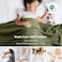 Bedsure GentleSoft 100 Cotton Large Throw Blanket for Couch 50x70 inches Breathable and Lightweight Soft Cozy Herringbone Woven Cotton Throw for Summer Olive Green Office Chair Blanket