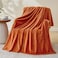 Bnuitland Burnt Orange Fleece Throw Blanket for Couch 300GSM Soft Warm Cozy Fluffy Throw for Adults Kids Stripe Pattern 50x60 All Season Sofa Bed Blanket for Home Decor