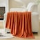 Bnuitland Burnt Orange Fleece Throw Blanket for Couch 300GSM Soft Warm Cozy Fluffy Throw for Adults Kids Stripe Pattern 50x60 All Season Sofa Bed Blanket for Home Decor