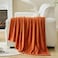 Bnuitland Burnt Orange Fleece Throw Blanket for Couch 300GSM Soft Warm Cozy Fluffy Throw for Adults Kids Stripe Pattern 50x60 All Season Sofa Bed Blanket for Home Decor