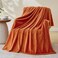 Bnuitland Burnt Orange Fleece Throw Blanket for Couch 300GSM Soft Warm Cozy Fluffy Throw for Adults Kids Stripe Pattern 50x60 All Season Sofa Bed Blanket for Home Decor