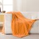 Bnuitland Soft Flannel Throw Blanket50X40 inches 3D Jacquard Fluffy Lightweight Fleece Throw Blanket for Babys and Pets300 GSM Cozy Warm Bed Sofa Fleece Blanket for All SeasonsLight Orange