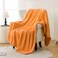 Bnuitland Soft Flannel Throw Blanket50X40 inches 3D Jacquard Fluffy Lightweight Fleece Throw Blanket for Babys and Pets300 GSM Cozy Warm Bed Sofa Fleece Blanket for All SeasonsLight Orange