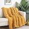 MocaDng Chunky Knit Blanket Throw 4040 Hand Knitted Warm Chenille Throw Blanket Home Decor Soft Thick Yarn Cable Knit BlanketSoft Breathable Fleece Banket Christmas for Couch Bed Sofa Best Gift Yellow