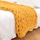 MocaDng Chunky Knit Blanket Throw 4040 Hand Knitted Warm Chenille Throw Blanket Home Decor Soft Thick Yarn Cable Knit BlanketSoft Breathable Fleece Banket Christmas for Couch Bed Sofa Best Gift Yellow