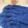 MocaDng Chunky Knit Blanket Throw 40x40 Chenille Throw Blankets Handmade Warm Cozy Blanket Couch Bed Home Decor Soft Breathable Fleece Banket Christmas for Couch Bed Sofa Best Gift Navy Blue