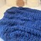 MocaDng Chunky Knit Blanket Throw 40x40 Chenille Throw Blankets Handmade Warm Cozy Blanket Couch Bed Home Decor Soft Breathable Fleece Banket Christmas for Couch Bed Sofa Best Gift Navy Blue