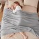 COOVA Lightweight Knit Throw Blanket for Couch Decorative Blanket Soft and Cozy Throw for Sofa Bed or Chair Living Room Light Grey 50x60 inches