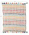 Creative Co-Op Creative CoOp Soft Woven Cotton Throw with Tufted Dots and Tassels Multicolor