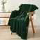 Puncuntex Dark Green Throw Blanket 5070 Decorations Fleece Super Soft Plush Fuzzy Cozy Blanket with Square 3D Jacquard Grid Design Luxury Lightweight for Couch Sofa Chair