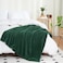 Puncuntex Dark Green Throw Blanket 5070 Decorations Fleece Super Soft Plush Fuzzy Cozy Blanket with Square 3D Jacquard Grid Design Luxury Lightweight for Couch Sofa Chair