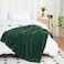 Puncuntex Dark Green Throw Blanket 5070 Decorations Fleece Super Soft Plush Fuzzy Cozy Blanket with Square 3D Jacquard Grid Design Luxury Lightweight for Couch Sofa Chair