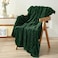 Puncuntex Dark Green Throw Blanket 5070 Decorations Fleece Super Soft Plush Fuzzy Cozy Blanket with Square 3D Jacquard Grid Design Luxury Lightweight for Couch Sofa Chair