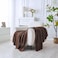 Douceur Brown Throw Blanket for Bed Soft Chunky Cable Knit Throw Blanket Classic Fishermans Rib Stitch Pattern Throw for Living Room60X80