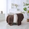 Douceur Brown Throw Blanket for Bed Soft Chunky Cable Knit Throw Blanket Classic Fishermans Rib Stitch Pattern Throw for Living Room60X80