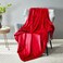 DREAMNINE Extra Soft Fuzzy Fleece Throw Blanket for Couch Sofa Chair 50 x 60 Decorative Solid Lightweight Fluffy Velvet BlanketsCozy Accent Shaggy Plush Warm Flannel Blanket for Winter BedroomRed