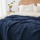 EMME Muslin Blanket 100 Cotton Throw Blankets for Couch 4Layer Breathable Gauze Blanket All Season Soft and Lightweight PreWashed Cotton Blanket Navy 50x71
