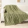 Exclusivo Mezcla Fleece Throw Blanket for Couch and Sofa Super Soft and Cozy Blankets with Checkered Design Lightweight Decorative All Season Use 50x60 Inches Olive Green