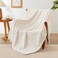 EXQ Home Fleece Throw Blanket for Couch or Bed 3D Waffle Patchwork Pattern Jacquard Decorative Blankets Cozy Soft Lightweight Fuzzy Flannel Blanket Suitable for All Seasons5060Beige