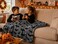 Serafina Home Halloween Throw Blanket Black Bats on Gray Velvet Soft Fleece Overized Large 70 x 50 for Sofa Bed Couch Chair Dorm
