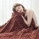 NEWCOSPLAY Super Soft Throw Blanket Coffee Premium Silky Flannel Fleece 3D Clouds Stylish Jacquard Lightweight Bed Blanket All Season Use 350GSM Coffee Throw50x60