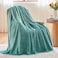 NEWCOSPLAY Super Soft Throw Blanket Light Teal Premium Silky Flannel Fleece Leaves Pattern Lightweight Bed Blanket All Season Use Light Teal Throw50x60
