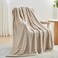 NEWCOSPLAY Super Soft Throw Blanket Linen Premium Silky Flannel Fleece 3D Waffle Checkered Lightweight Bed Blanket All Season Use Linen Throw50x70
