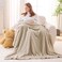 NEWCOSPLAY Super Soft Throw Blanket Linen Premium Silky Flannel Fleece 3D Waffle Checkered Lightweight Bed Blanket All Season Use Linen Throw50x70