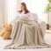 NEWCOSPLAY Super Soft Throw Blanket Linen Premium Silky Flannel Fleece 3D Waffle Checkered Lightweight Bed Blanket All Season Use Linen Throw50x70