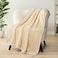 PAVILIA Cream Couch Blanket Throw Reversible Sherpa Chevron Soft Cozy Jacquard Weave Textured Blanket for Sofa Bed Thick Warm Large Fleece Car Blanket Decorative Plush Home Decor 50x60 Ivory Beige
