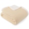 PAVILIA Cream Couch Blanket Throw Reversible Sherpa Chevron Soft Cozy Jacquard Weave Textured Blanket for Sofa Bed Thick Warm Large Fleece Car Blanket Decorative Plush Home Decor 50x60 Ivory Beige