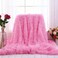 MYRU Plush Super Soft Blanket Bedding Sofa Cover Furry Fuzzy Fur Warm Throw Qulit Cozy Couch Blanket for Winter 63x79 Pink