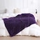 Puncuntex Deep Purple Throw Blanket 5060 inches Fuzzy 3D Jacquard Decorative Flannel Fleece Super Soft Plush Cozy Blanket for Couch Sofa Chair Lightweight