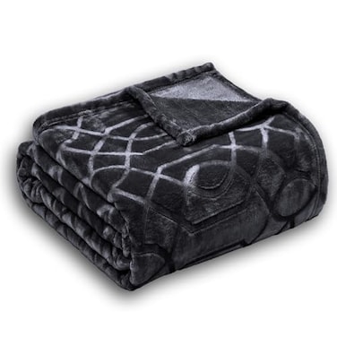 Serenhom Soft Cozy Fleece Throw Blanket 50x60 Inches Lightweight Plush Blanket for Couch Fuzzy 3D Jacquard Design for Sofa Bed Travel Dark Grey