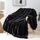 Smoofy Faux Fur Throw Blanket for Couch Black Super Soft Cozy Bubble Blanket Fluffy Plush Fuzzy Throw for Sofa Bed Thick Lightweight Warm Blanket Luxury Aesthetic Gift for Women 50x60