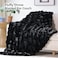 Smoofy Faux Fur Throw Blanket for Couch Black Super Soft Cozy Bubble Blanket Fluffy Plush Fuzzy Throw for Sofa Bed Thick Lightweight Warm Blanket Luxury Aesthetic Gift for Women 50x60