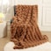 macinso Super Comfort Oversized Warm Thick Bubble Luxury Plush Rabbit Faux Fur Throw Blanket Fluffy BlanketSoft Cozy Blanket for Couch Chair Bed Sofa Living Room Brown 50inX60in