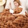 macinso Super Comfort Oversized Warm Thick Bubble Luxury Plush Rabbit Faux Fur Throw Blanket Fluffy BlanketSoft Cozy Blanket for Couch Chair Bed Sofa Living Room Brown 50inX60in
