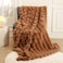 macinso Super Comfort Oversized Warm Thick Bubble Luxury Plush Rabbit Faux Fur Throw Blanket Fluffy BlanketSoft Cozy Blanket for Couch Chair Bed Sofa Living Room Brown 50inX60in