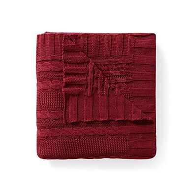 VCNY Home Cable Knit Super Soft Microfiber Throw Blanket