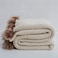 vctops Fur Pom Pom Knit Throw Blanket Super Soft Warm Cozy Cable Knitted Blanket for Sofa and Couch 51 x 63 Inch Beige Apricot