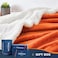 Walensee Sherpa Fleece Blanket Throw Size 50x60 Orange Plush Throw Fuzzy Super Soft Reversible Microfiber Flannel Blankets for Couch Bed Sofa Ultra Luxurious Warm and Cozy for All Seasons