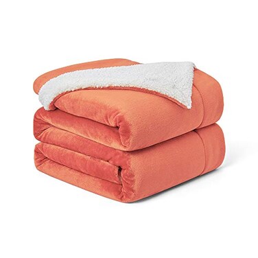 Walensee Sherpa Fleece Blanket Twin Size 60x80 Coral Plush Throw Fuzzy Super Soft Reversible Microfiber Flannel Blankets for Couch Bed Sofa Ultra Luxurious Warm and Cozy for All Seasons