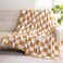 YIRUIO Checkered Knit Throw Blanket Ultra Soft Microfiber ReversibleFluffy Fuzzy Cozy Throw for BedSofa Couch Home Decor