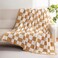 YIRUIO Checkered Knit Throw Blanket Ultra Soft Microfiber ReversibleFluffy Fuzzy Cozy Throw for BedSofa Couch Home Decor
