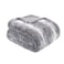 Madison Park Zuri Soft Plush Luxury Oversized Faux Fur Throw Animal Stripes Design Faux Mink On The Reverse Modern All Seasons Blanket for Bed Sofa Couch Office Grey 60x70