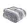 Madison Park Zuri Soft Plush Luxury Oversized Faux Fur Throw Animal Stripes Design Faux Mink On The Reverse Modern All Seasons Blanket for Bed Sofa Couch Office Grey 60x70